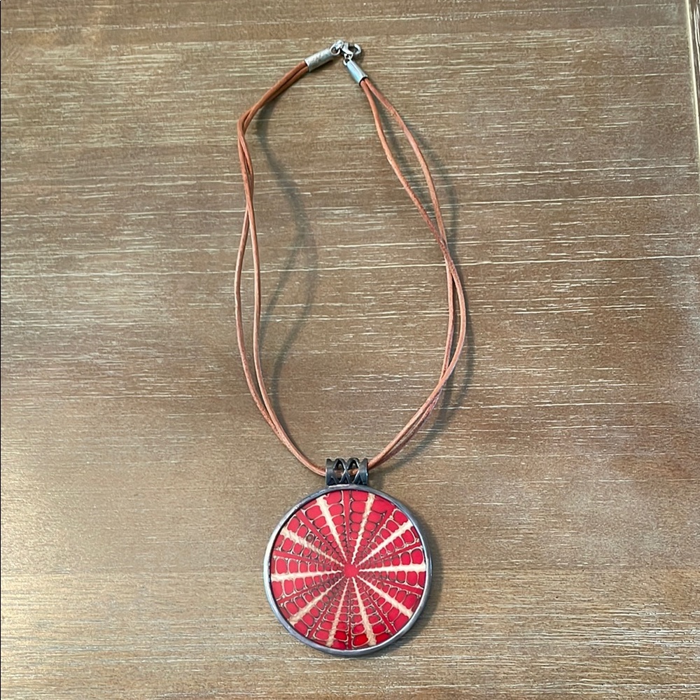 Silpada Red and Brown Pendant Necklace